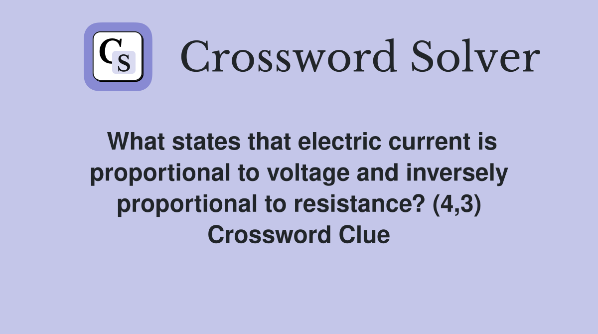 What states that electric current is proportional to voltage and
